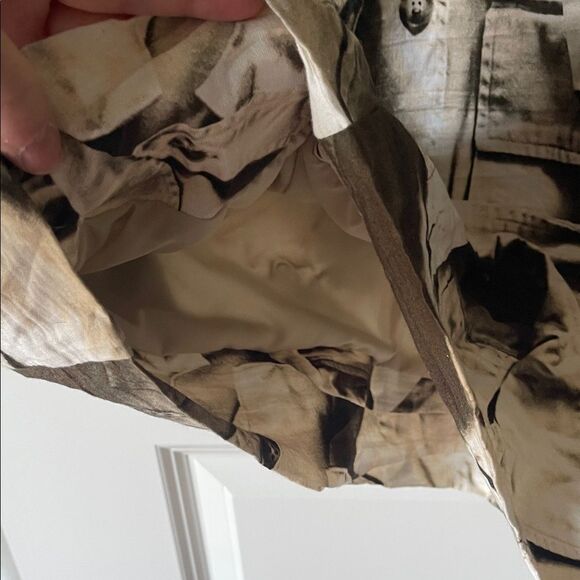 Nicole Miller Collection Sleeveless Tan Dress with Cowl Neck. Safari Dress - Picture 7 of 8